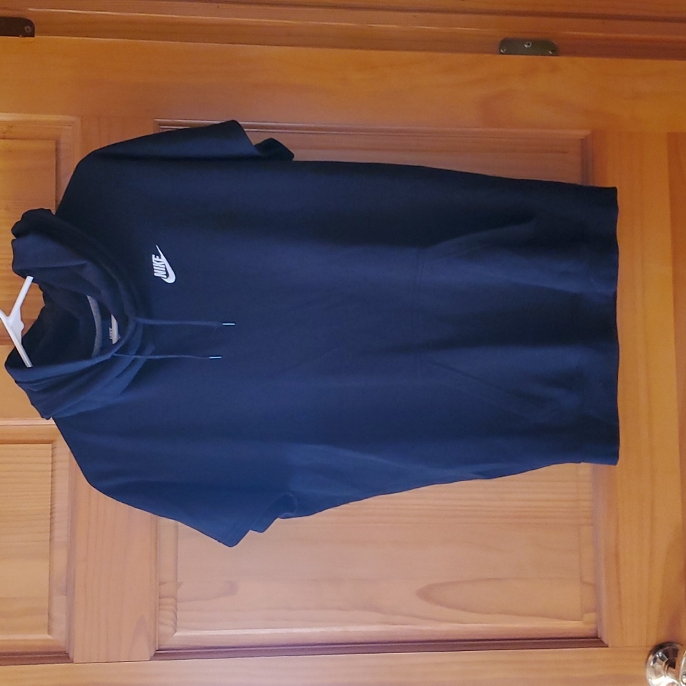 Men's Nike Short Sleeve Hoodie, black, size extra small.